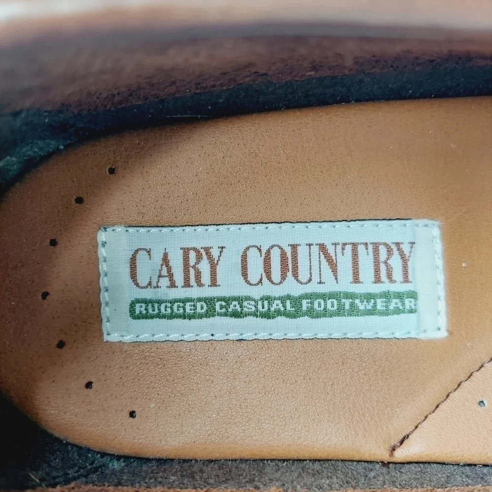 Cary Country Men's Rugged Penny Loafers Brown Burgundy Leather Loafer Size 10 W